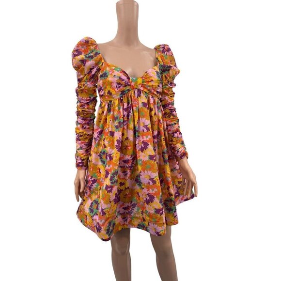 Zimmermann Ruched Floral Mini Dress NWT - Picture 1 of 10